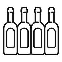 Four bottles standing in a row forming a group vector