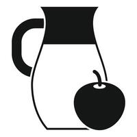 Apple juice pitcher representing healthy lifestyle and diet concept vector