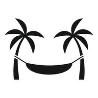 Hammock hanging between two palm trees representing vacation lifestyle vector