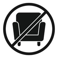 No sitting allowed sign depicting armchair with prohibitive symbol vector