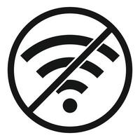 No wifi symbol depicting disconnected internet access vector