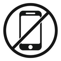 No phone allowed symbol prohibiting using smartphone vector