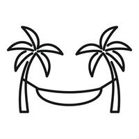 Hammock hanging between two palm trees for summer vacation vector