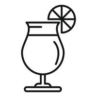 Cocktail glass with slice of lemon minimalist icon representing refreshing summer drinks vector