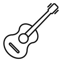 Acoustic guitar with strings for playing music icon vector