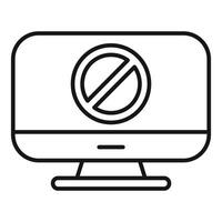 Computer showing stop sign for security warning or system error vector