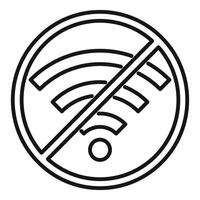 No wifi sign depicting disconnected wireless network vector