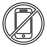Round sign prohibiting using mobile phone vector