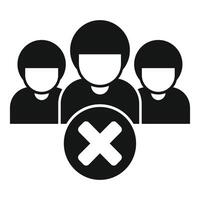 Group of people with delete sign showing access denied concept vector