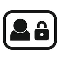 Personal data protection icon showing user with padlock vector