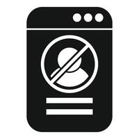 Smartphone showing user account blocked icon vector