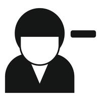 Businessman getting negative result with minus sign icon vector