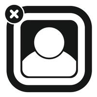 Delete account icon showing removing user profile vector