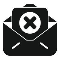 Envelope containing document with delete sign for unsent email concept vector