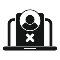 Laptop showing user account being deleted vector