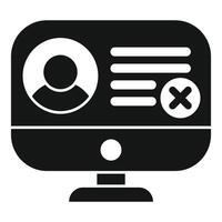 Computer showing user account being deleted vector