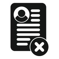Delete account icon showing removing user profile vector