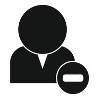 Businessman with minus sign is deleting user account vector