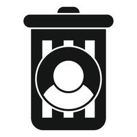 Trash bin representing losing follower icon simple style vector