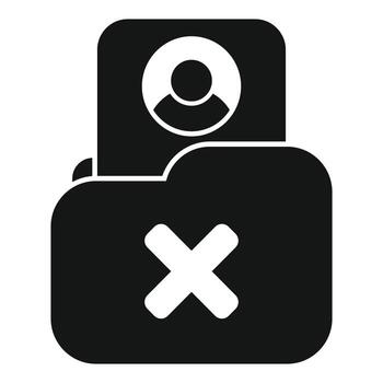 Delete account icon showing removing user profile vector