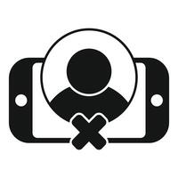 Smartphone showing user account being deleted from social media vector