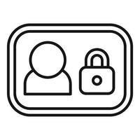 Secure login system protecting user profile with padlock icon vector