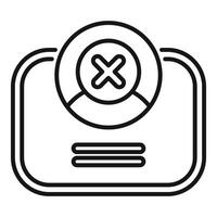 Account access denied with cross mark icon showing user profile canceled vector