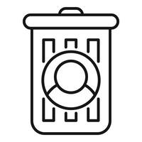 Trash can containing profile icon symbolizing deleting account vector