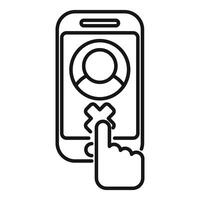 Person blocking contact using smartphone, mobile security and privacy concept vector