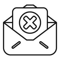 Email containing document with delete symbol indicating removal from mailing list vector