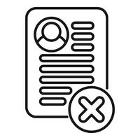 Delete account with cross mark icon showing user being removed vector