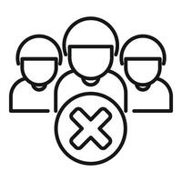 Group of people getting canceled with a big red cross symbol vector
