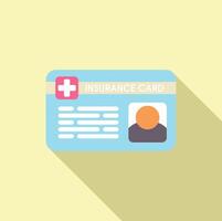Health insurance card lying on table with long shadow vector