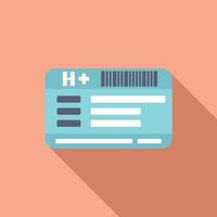 Medical insurance card lying on table with barcode and plus sign vector