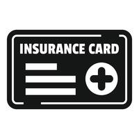 Insurance card icon showing medical coverage and health vector