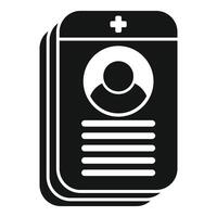 Stack of patient medical record icon showing personal data vector