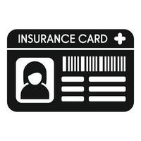 Insurance card icon showing medical coverage and health vector