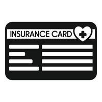 Insurance card icon showing health coverage and medical expenses vector