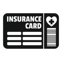 Insurance card icon representing health coverage and medical expenses vector