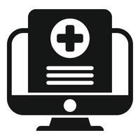 Online medical record icon showing patient data vector