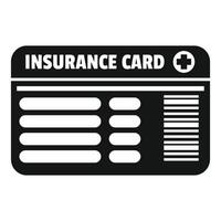 Insurance card icon representing health coverage and medical expenses vector
