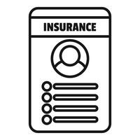 Insurance policy card with user profile information displaying vector