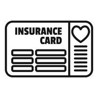 Insurance card icon representing health coverage and medical costs vector