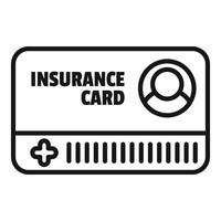 Insurance card icon showing health coverage and medical expenses vector