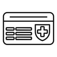 Medical insurance card icon showing health coverage and protection vector