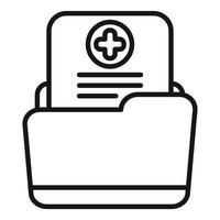 Medical history folder icon showing patient data vector