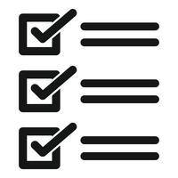 Checklist showing three tasks completed successfully vector