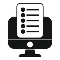 Desktop computer displaying online survey for customer feedback vector