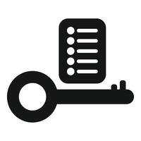 Key unlocking checklist representing problem solving and solutions vector