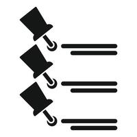 Push pins attaching blank notes on white background vector